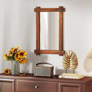 Wood Framed Mirror with Acacia Wood Frame and Vintage Rivet Design Brown by LJGDeals