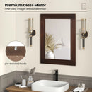 Wood Framed Wall Mirror for Bedroom Living Room Vanity Entryway-Brown by LJGDeals