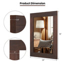 Wood Framed Wall Mirror for Bedroom Living Room Vanity Entryway-Brown by LJGDeals