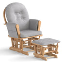 Wood Glider and Ottoman Set with Padded Armrests and Detachable Cushion by LJGDeals