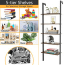 5-Tier Wood Look Ladder Shelf with Metal Frame for Home by LJGDeals