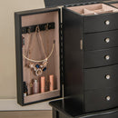 Jewelry Armoire with Top Flip Mirror and 4 Drawers