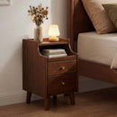 Wood Nightstand Set of 2 with Drawers and Solid Wood Legs by LJGDeals