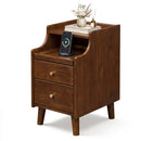 Wood Nightstand with Drawers and Solid Wood Legs for Bedroom by LJGDeals