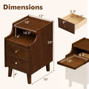 Wood Nightstand with Drawers and Solid Wood Legs for Bedroom by DirectDeals
