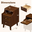 Wood Nightstand with Drawers and Solid Wood Legs for Bedroom by LJGDeals