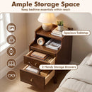 Wood Nightstand with Drawers and Solid Wood Legs for Bedroom by DirectDeals