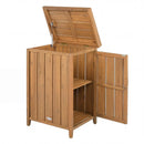 Wood Package Delivery Box with Openable Lid and Removable Shelf for Garden by DirectDeals