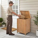 Wood Package Delivery Box with Openable Lid and Removable Shelf for Garden by LJGDeals