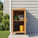 Wood Package Delivery Box with Openable Lid and Removable Shelf for Garden by DirectDeals