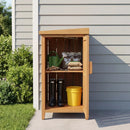 Wood Package Delivery Box with Openable Lid and Removable Shelf for Garden by LJGDeals