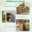 Wood Package Delivery Box with Openable Lid and Removable Shelf for Garden by DirectDeals