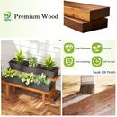 2-Tier Wood Plant Stand Ladder Plant Shelf for Indoor Outdoor
