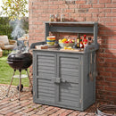 Wood Potting Bench with Stainless Steel Top and Storage by LJGDeals
