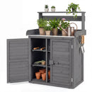 Wood Potting Bench with Stainless Steel Top and Storage by LJGDeals