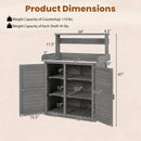 Wood Potting Bench with Stainless Steel Top and Storage by LJGDeals