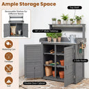 Wood Potting Bench with Stainless Steel Top and Storage by LJGDeals