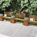 Wood Planter Box with Bench and Backrest for Garden Yard Balcony by LJGDeals