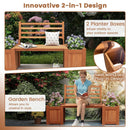 Wood Planter Box with Bench and Backrest for Garden Yard Balcony by LJGDeals