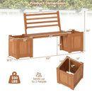 Wood Planter Box with Bench and Backrest for Garden Yard Balcony by LJGDeals