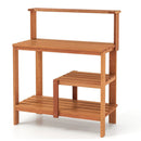 Outdoor Garden Potting Wood Planting Workstation with Open Shelves by LJGDeals