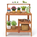 Outdoor Garden Potting Wood Planting Workstation with Open Shelves by LJGDeals