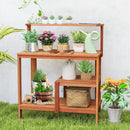 Outdoor Garden Potting Wood Planting Workstation with Open Shelves by LJGDeals