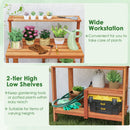 Outdoor Garden Potting Wood Planting Workstation with Open Shelves by LJGDeals