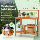 Outdoor Garden Potting Wood Planting Workstation with Open Shelves by LJGDeals