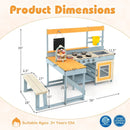 Fir Wood Play Kitchen with Kids Picnic Table and Built-in Bench-Gray by LJGDeals