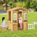 Wood Playhouse with Bench and Serving Stations for 2+ Years Old Kids by LJGDeals