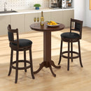 Wood Pub Round Dining Table with Pedestal Base by LJGDeals