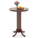 Wood Pub Round Dining Table with Pedestal Base by LJGDeals