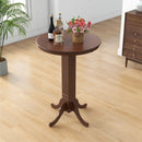 Wood Pub Round Dining Table with Pedestal Base by LJGDeals