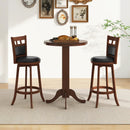 Wood Pub Round Dining Table with Pedestal Base by LJGDeals