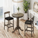 Wood Pub Round Dining Table with Pedestal Base by LJGDeals