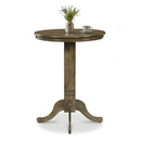 Wood Pub Round Dining Table with Pedestal Base by LJGDeals