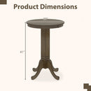 Wood Pub Round Dining Table with Pedestal Base by LJGDeals