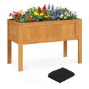Wood Raised Garden Bed Elevated Planter Box with Bed Liner and Drainage Holes for Vegetables Flowers Herbs by LJGDeals