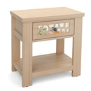 Wood Retro End Table with Mirrored Glass Drawer and Open Storage Shelf by LJGDeals