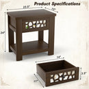 Wood Retro End Table with Mirrored Glass Drawer and Open Storage Shelf by LJGDeals