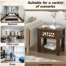 Wood Retro End Table with Mirrored Glass Drawer and Open Storage Shelf by LJGDeals