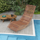 Outdoor Acacia Wood Rocking Chair with Widened Slatted Seat and High Back by LJGDeals
