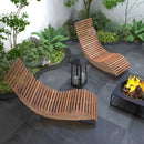 Outdoor Acacia Wood Rocking Chair with Widened Slatted Seat and High Back by LJGDeals