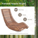 Outdoor Acacia Wood Rocking Chair with Widened Slatted Seat and High Back by LJGDeals