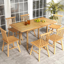 Indoor Outdoor Teak Wood Slatted Tabletop Panel Board Split in 2 Square by LJGDeals