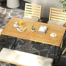 Indoor Outdoor Teak Wood Slatted Tabletop Panel Board Split in 2 Square by DirectDeals