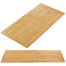 Indoor Outdoor Teak Wood Slatted Tabletop Panel Board Split in 2 Square by DirectDeals