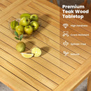 Indoor Outdoor Teak Wood Slatted Tabletop Panel Board Split in 2 Square by DirectDeals