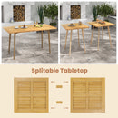 Indoor Outdoor Teak Wood Slatted Tabletop Panel Board Split in 2 Square by DirectDeals